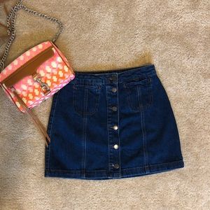 Topshop Moto Denim Skirt